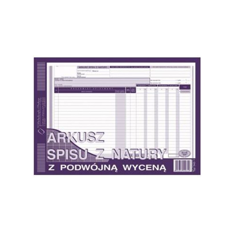 ARKUSZ SPISU Z NATURY 342-1  .  --- 2015