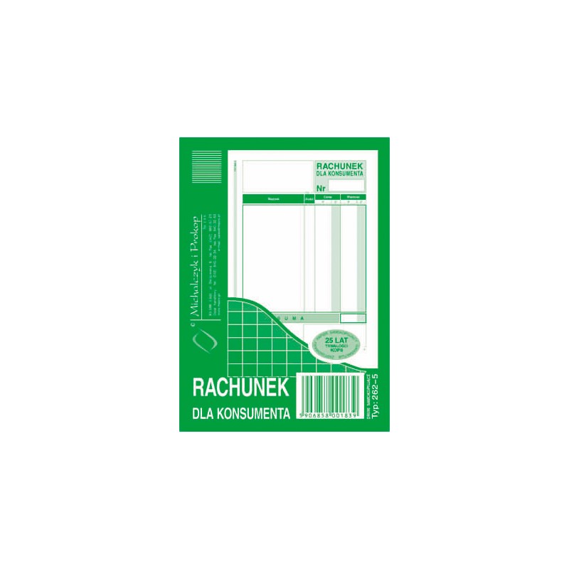 RACHUNEK DLA KONSUMENTA 262-5 WIELOKOPIA  .