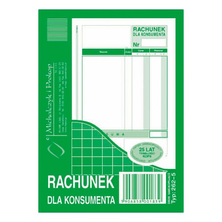 RACHUNEK DLA KONSUMENTA 262-5 WIELOKOPIA  .