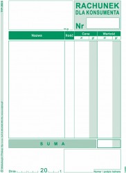 RACHUNEK DLA KONSUMENTA 262-5 WIELOKOPIA  .