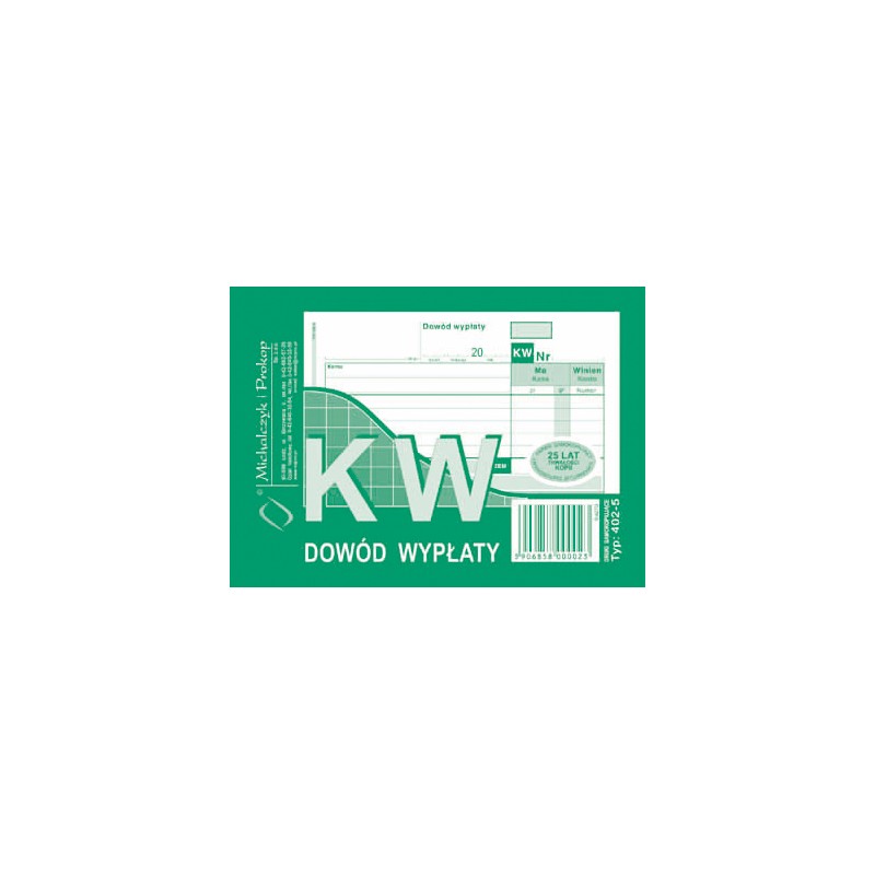 KW 402-5 DOWÓD WYPŁATY  .