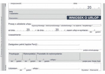 WNIOSEK O URLOP A6 515-5  .