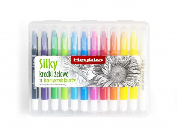 KREDKI ŻELOWE SILKY HEYKKA 12 kol.  .