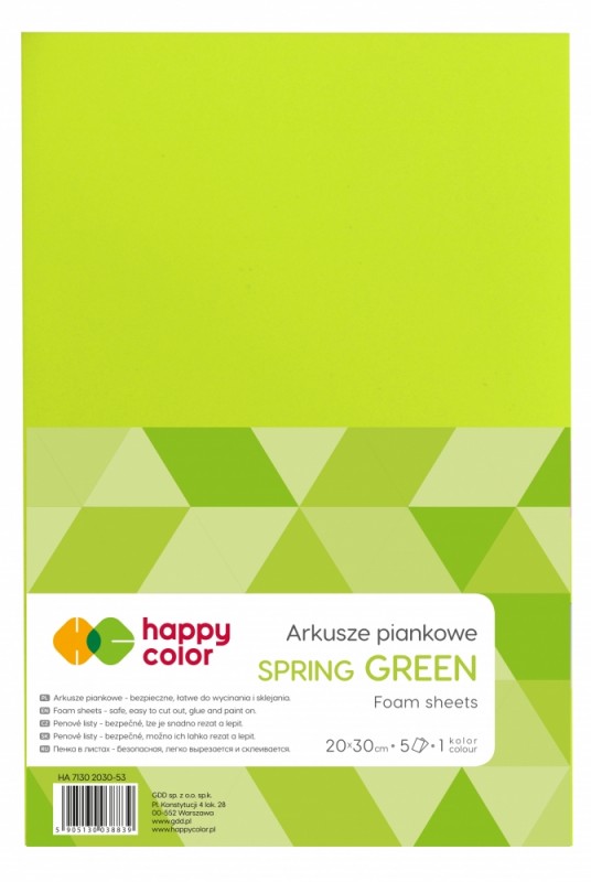 PIANKA A4 5ark ZIELONY WIOSENNY HAPPY COLOR  .