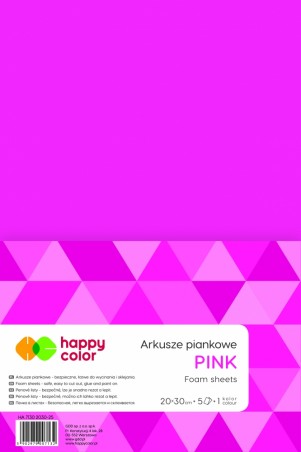 PIANKA A4 5ark RÓŻOWE HAPPY COLOR  .