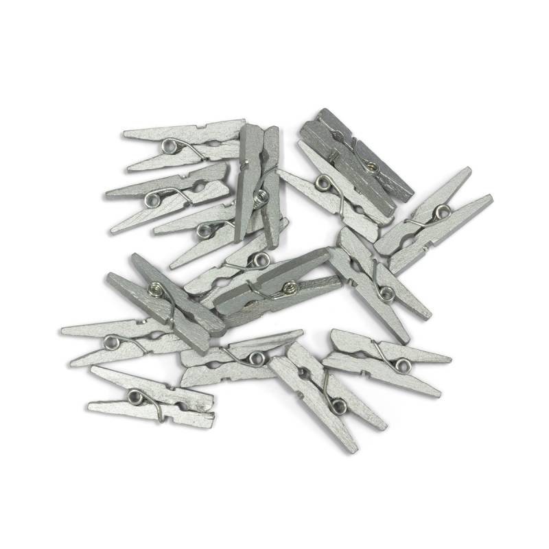 KLAMERKI DREWNIANE 25mm SREBRNE 253032  .