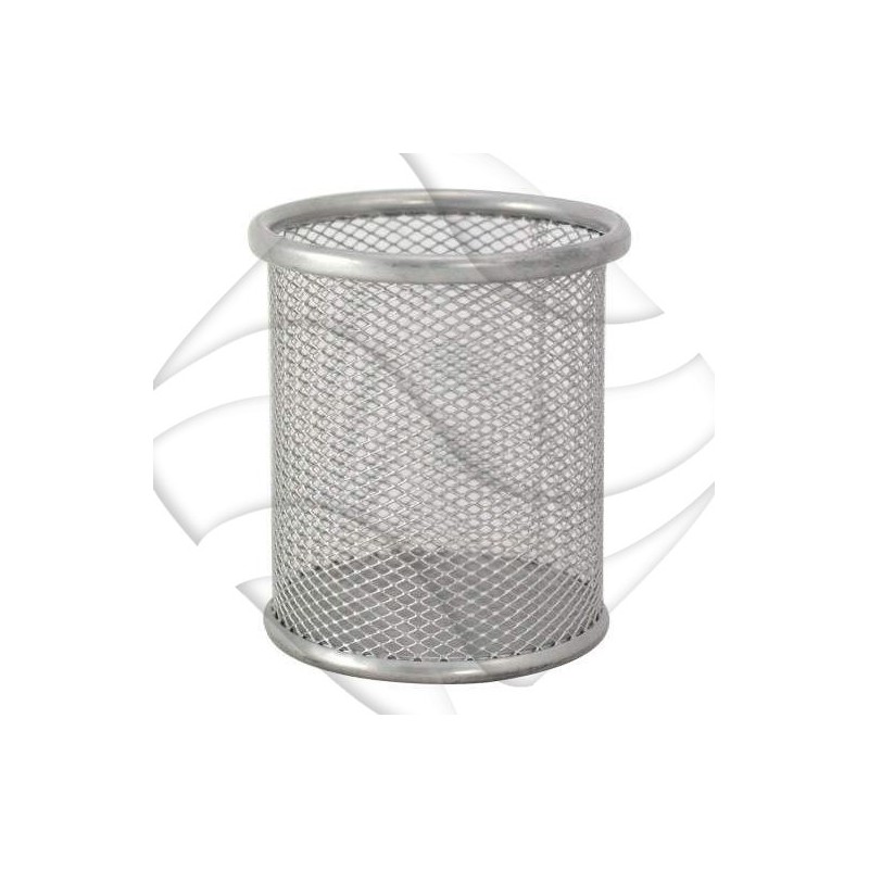 KUBEK METAL.OKRĄGŁY DUŻY SREBRNY  .