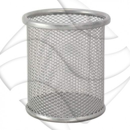 KUBEK METAL.OKRĄGŁY DUŻY SREBRNY  .