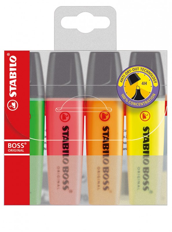 ZAKREŚLACZ STABILO BOSS a'4szt. 70/4  .