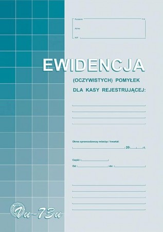EWID.VAT POMYŁEK Z KASY REJ.A4 VU73  .