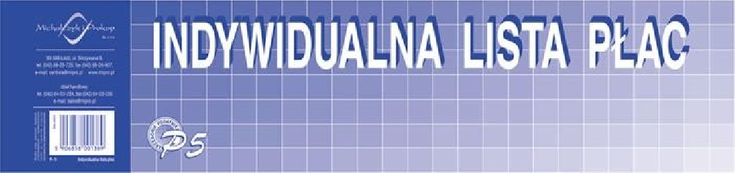 INDYWIDUALNA LISTA PŁAC P5  .
