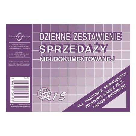 DZIENNE ZEST.K15 SPRZED.NIEUDOK.  .