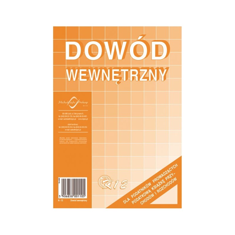 DOWÓD WEWNĘTRZNY A5 K12  .