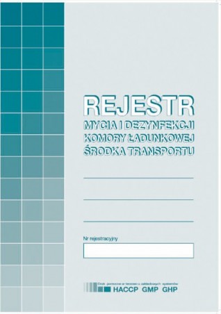 REJESTR MYCIA I DEZYNFEKCJI H91-3  .