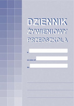 DZIENNIK ŻYWIENIOWY PRZEDSZKOLA A-10-1  .