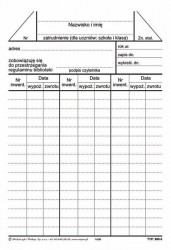 KARTA BIBLIOTECZNA CZYTELNIKA a'50 980-5  .