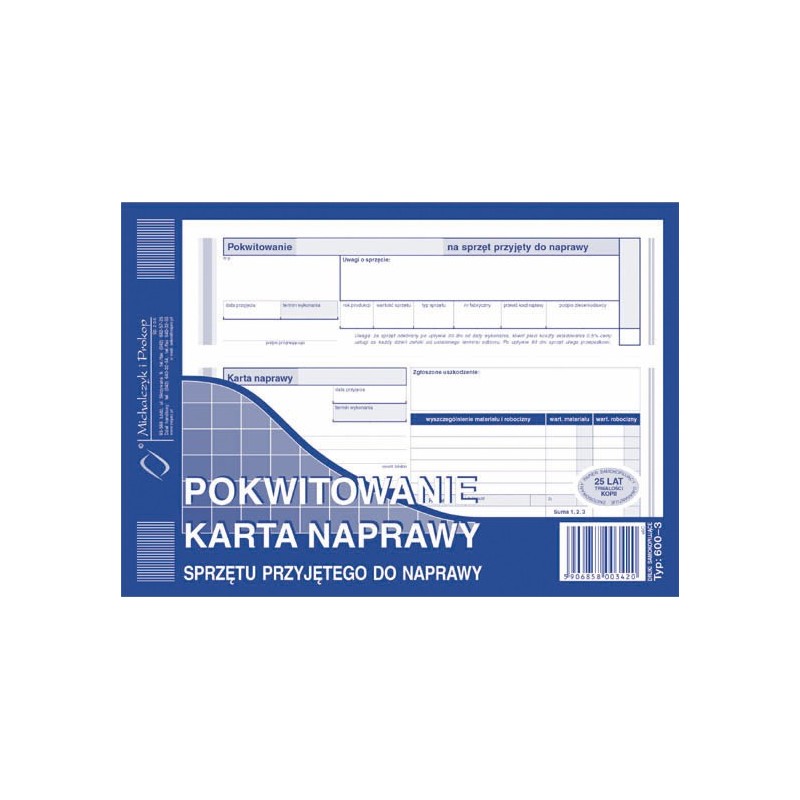 POKWITOWANIE-KARTA NAPR.SPRZĘTU 600-3  .