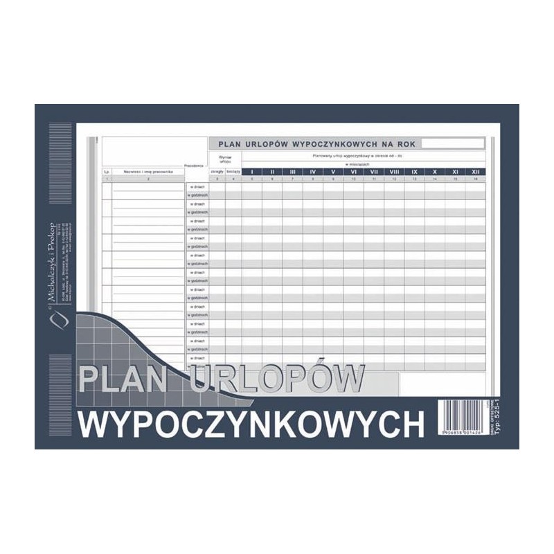 PLAN URLOPÓW WYPOCZYNKOWYCH 525-1  .