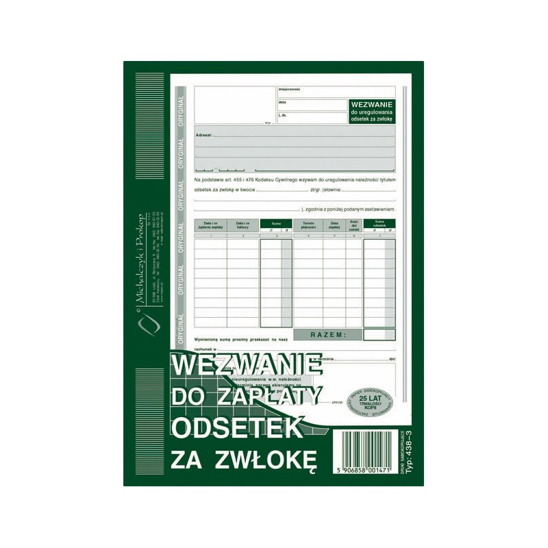 WEZWANIE DO ZAPŁATY ODSETEK  . 2018