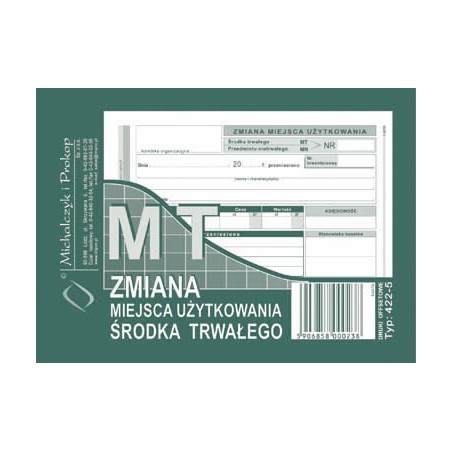 ZMIANA MIEJSCA UŻYTKOWANIA ŚRODKA TRWAŁE  .