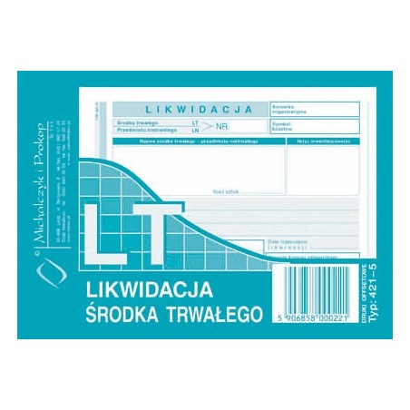 LT LIKWIDACJA ŚRODKA TRWAŁEGO 421-5  .