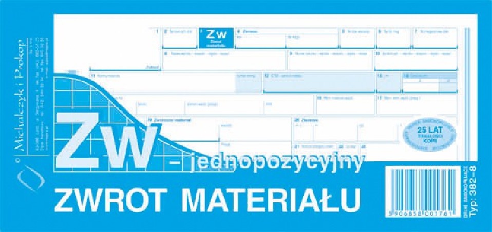 ZW 382-8 ZWROT JEDNOPOZYCYJNY  .