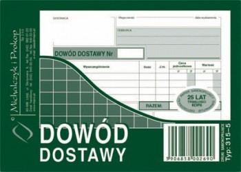 DOWÓD DOSTAWY 315-5 A6  .