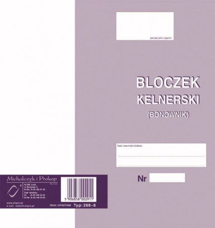 BLOCZEK KELNERSKI BONOWNIK 268-8  .