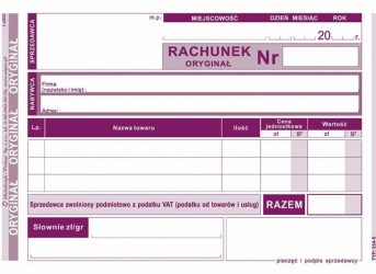 RACHUNEK 234-5 A6 POZIOMY 1+1  .
