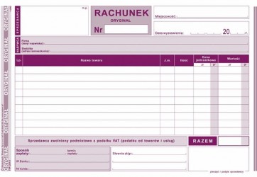 RACHUNEK 231-3 A5 POZIOMY  .