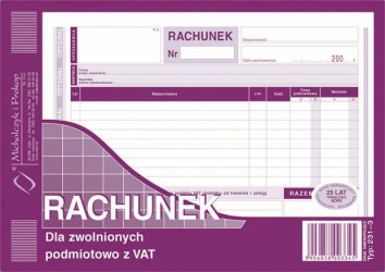 RACHUNEK 231-3 A5 POZIOMY  .