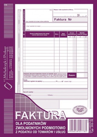 FAKTURA 202-3E  A5 DLA ZW.PODM.Z POD.PION  .