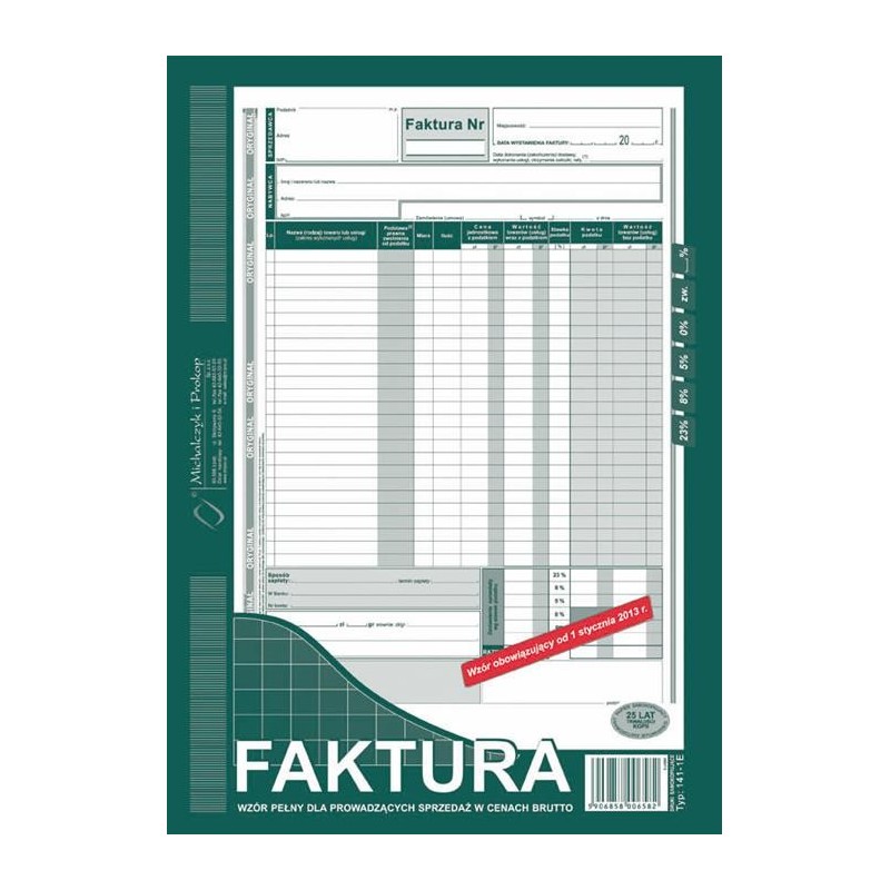 FAKTURA 141-1 BRUTTO A4  .