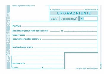 UPOWAŻNIENIE 320-5 A6  .