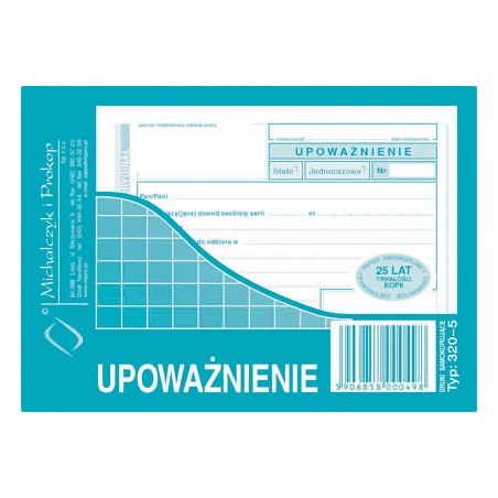 UPOWAŻNIENIE 320-5 A6  .