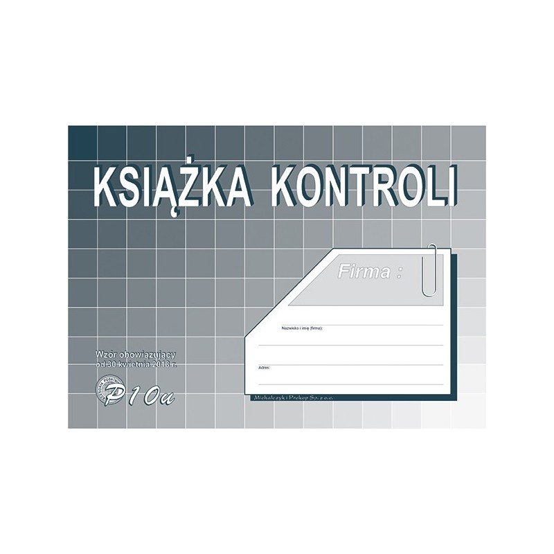 KSIĄŻKA KONTROLI A5 P10  .