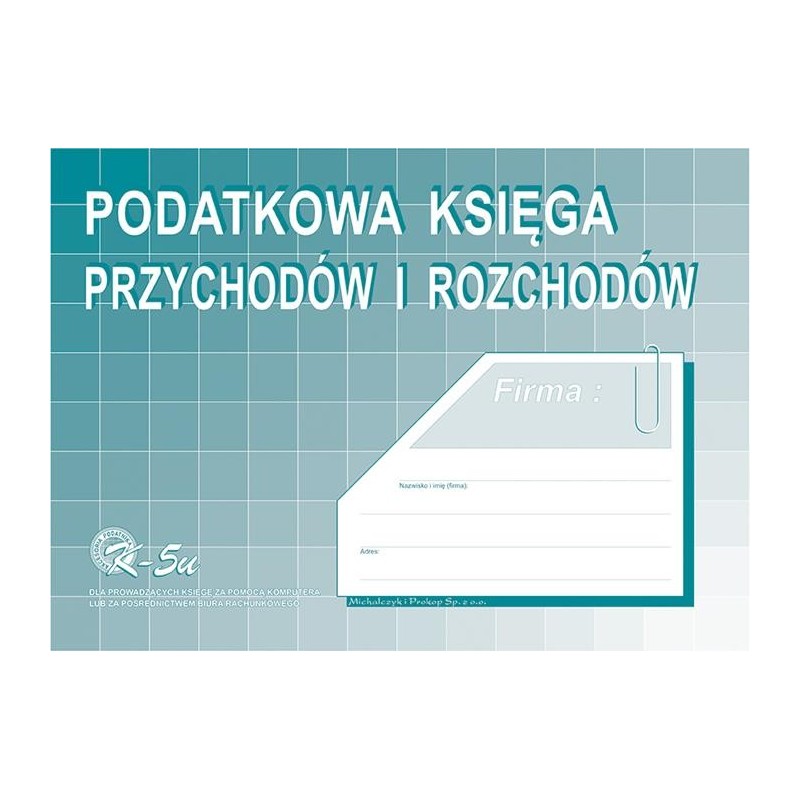 KSIĘGA PRZYCHODÓW I ROZ. KOMPUT A4 K5  . wycofana