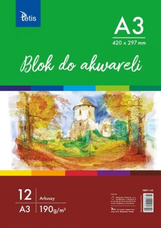 BLOK DO AKWARELI A3/12 190g KB011-A3  .